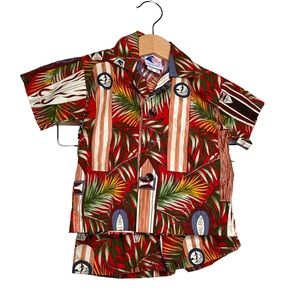 Nui Nalu Hawaiian Tropical Palms Boys Shirt Shorts Set Size 6 Months NWT